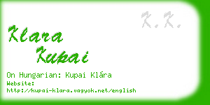 klara kupai business card