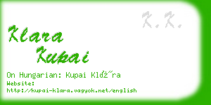 klara kupai business card